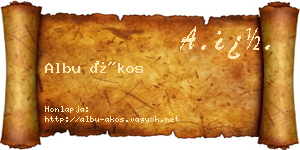 Albu Ákos névjegykártya
